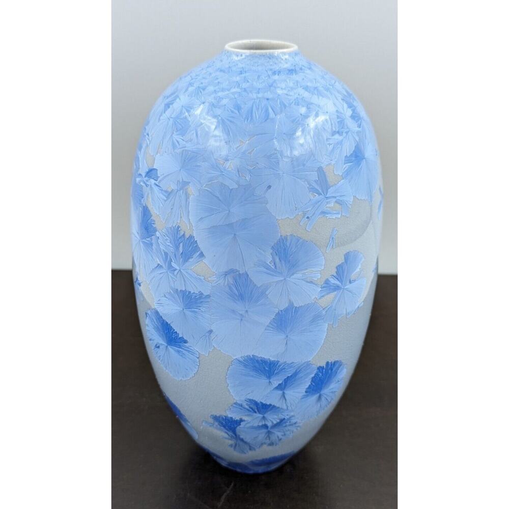 Sid Oakley Porcelain Vase in Crystalline Glaze, NC Pottery 8.5"H